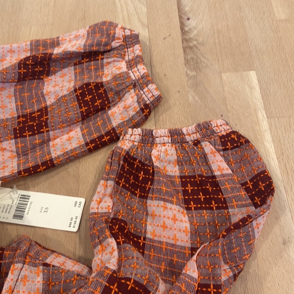 NWT Gingham check wool blend babydoll peplum top pilcro by Anthropologie xs - Picture 15 of 16